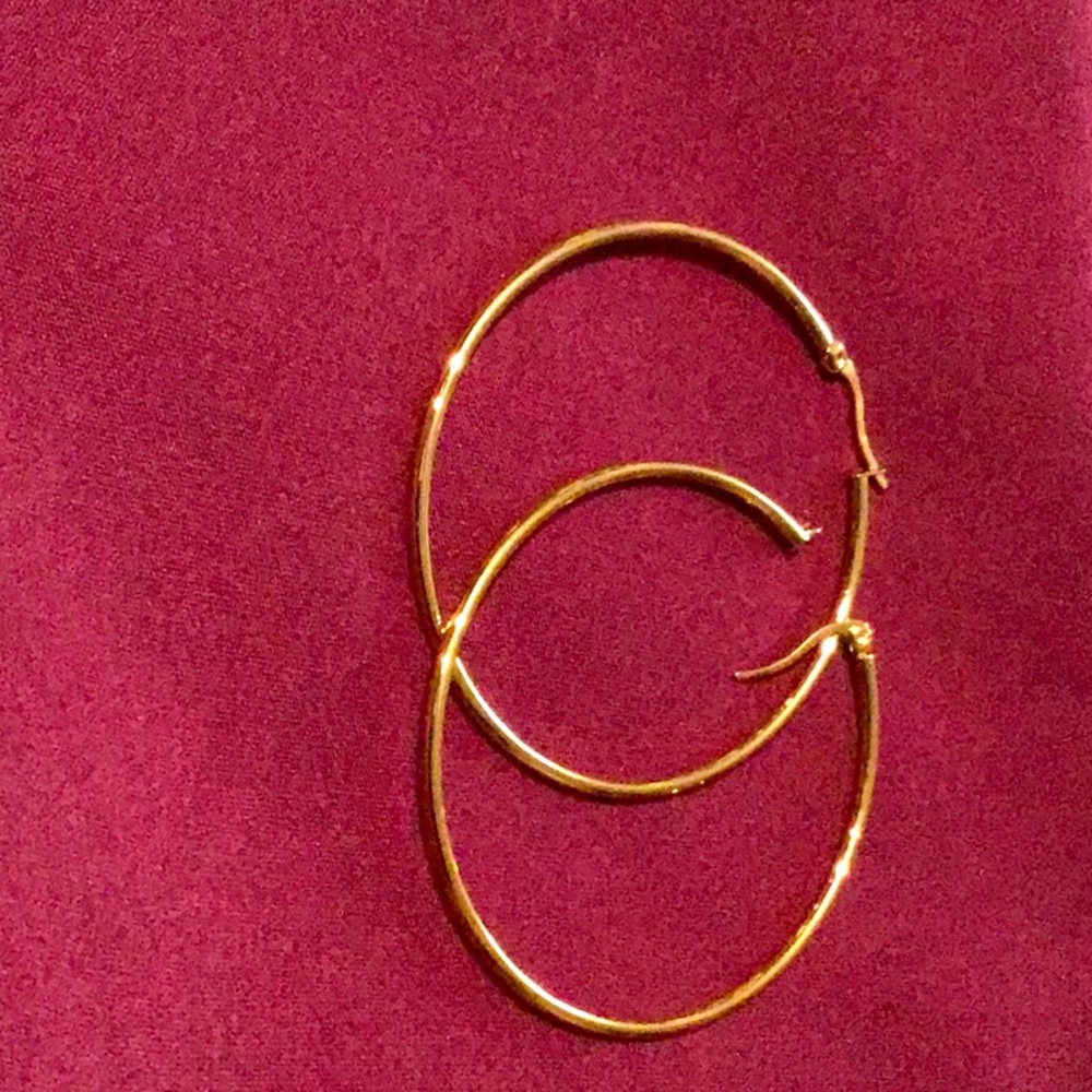 Extra large  gold plated loop earrings